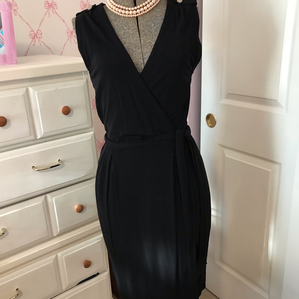 Classic LBD in stretch black knit, nice shoulder details